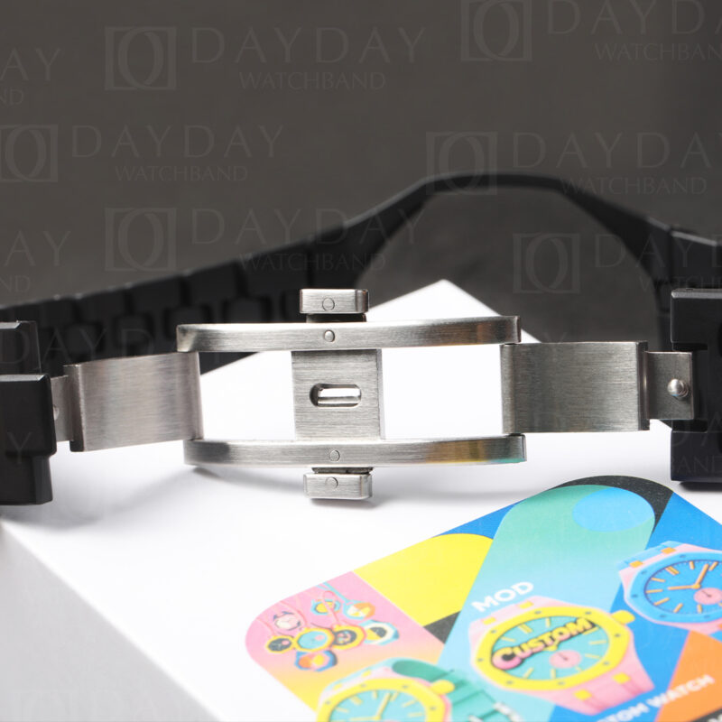 Case-Strap-for-Swatch-Royal-Pop-including-deployant-clasp-Built-Solid