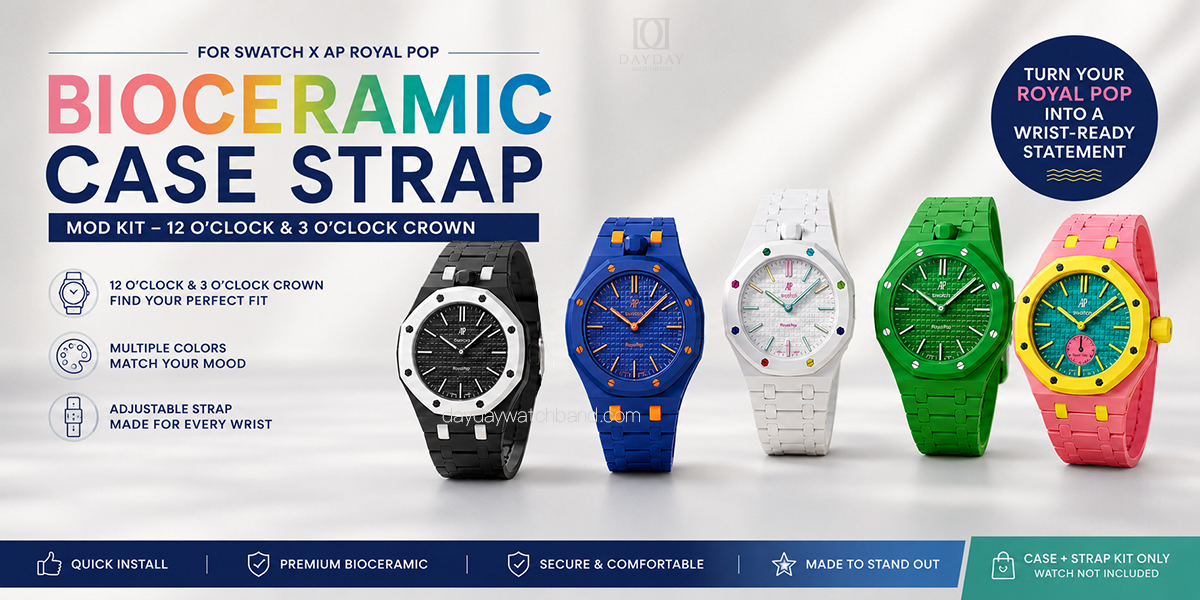 Royal-Pop-case-compatibility.-Bioceramic-Case-Strap-for-Swatch-Royal-Pop-watch-mod-kit-fit-AP-Swatch