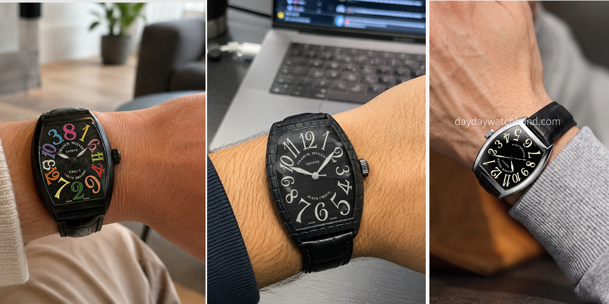 Custom American Alligator Strap for Franck Muller 8880 Croco (Multiple Colors) 5 Custom American Alligator Leather Watch Strap for Franck Muller on wrist
