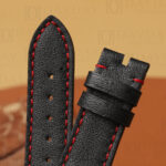 Custom calfskin leather rally strap for omega speedmaster