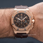 Custom handmade replacement strap for Audemars Piguet Royal Oak Offshore Arnold's All-Stars on wrist