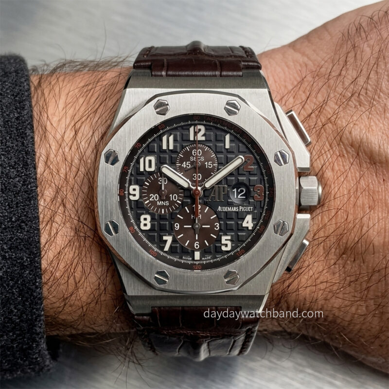 Custom replacement strap for Audemars Piguet Royal Oak Offshore Arnold's All-Stars on wrist