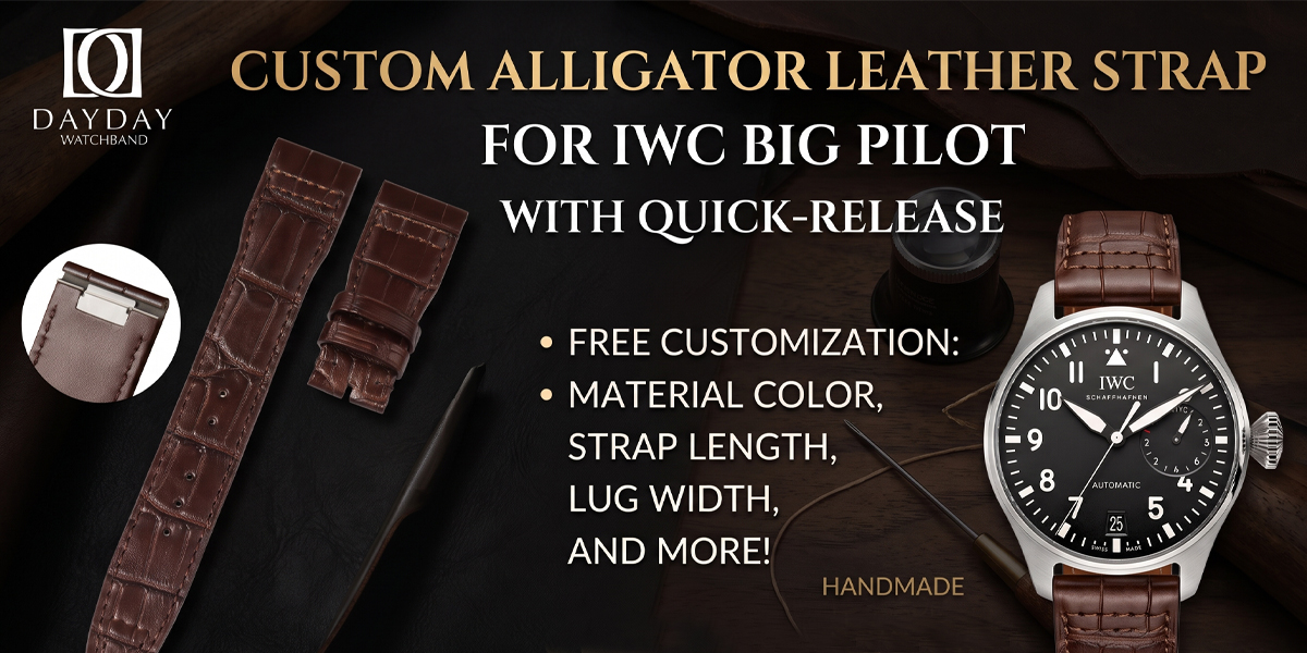 Custom Alligator Leather Strap for IWC Big Pilot with Quick-Release (Multicolor) 1 custom strap replacement for iwc big pilot