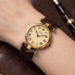 custom-vintage-cartier-watch-leather-strap-on-wrist