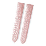 Alligator round-scale leather strap for Cartier Tank & Ronde Solo double-folded – Pink 17.5mm