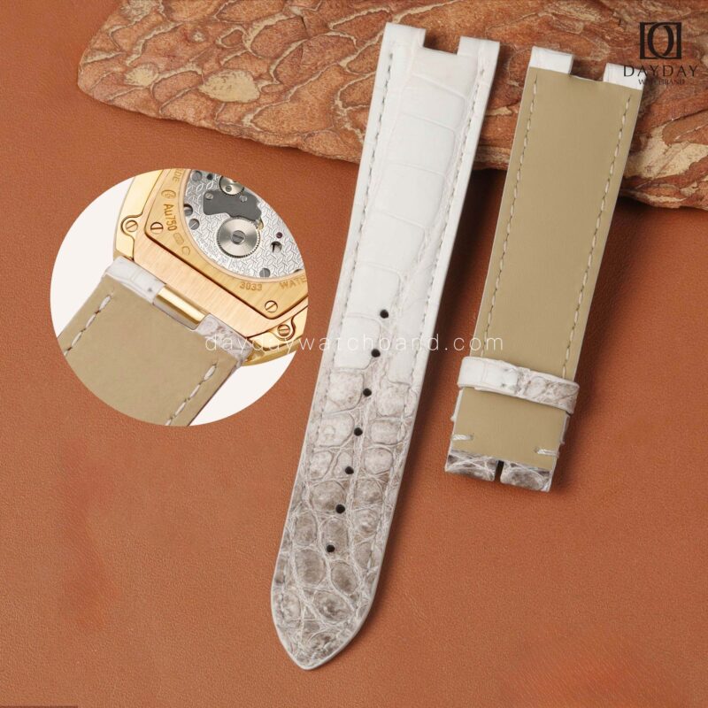 Custom Himalaya alligator Leather Strap for Cartier Baignoire Custom Himalaya alligator Leather Strap for Cartier Baignoire