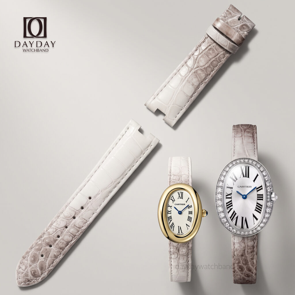 Custom Himalaya Alligator Leather Strap for Cartier Baignoire 2 Custom alligator leather band for cartier watch