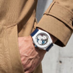 Custom alligator leather strap for Zenith Defy El Primero 21 Chroma II 49.9014.9004/01.R953 on wrist