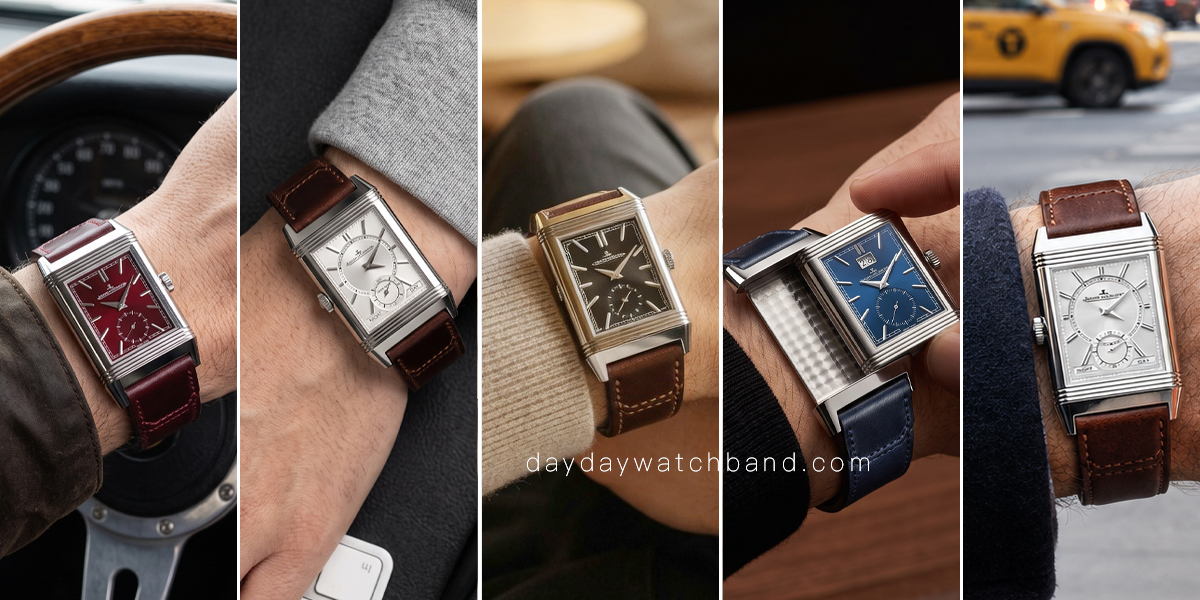 Custom Leather Strap for Jaeger-LeCoultre Reverso 1 Custom handmade Leather Strap for Jaeger-LeCoultre Reverso Multiple Colors on wrist
