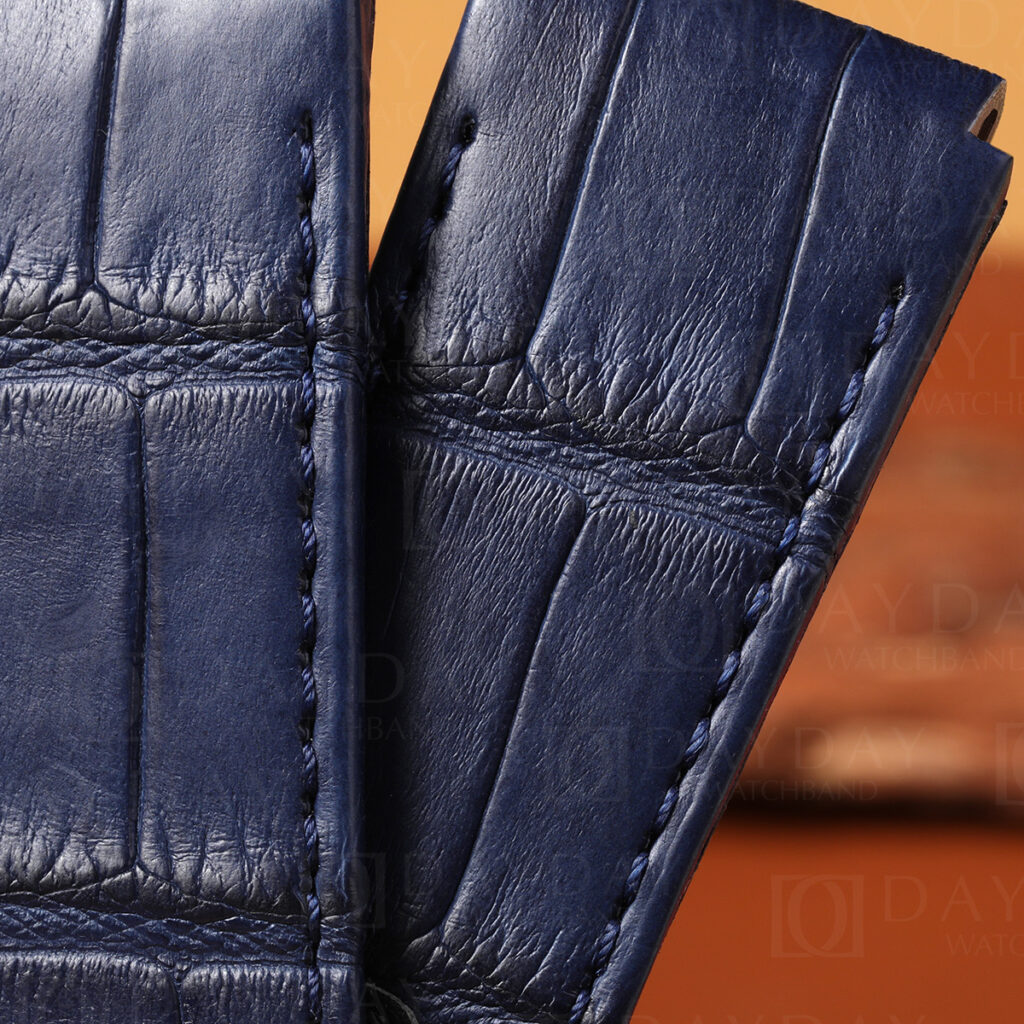 Custom handmade blue alligator watch band for Zenith El Primero