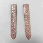 In Stock - Alligator round-scale leather strap double-folded for Cartier Tank & Ronde Solo-Pink 17.5mm