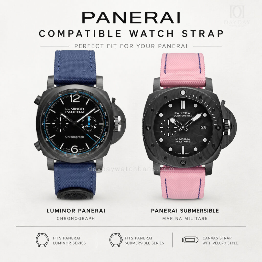 Custom Bespoke Velcro Nylon Strap for Panerai Luminor Submersible and More