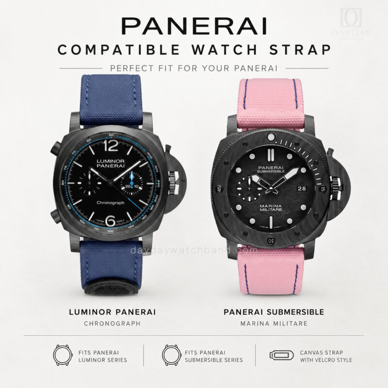 Custom Bespoke Velcro Nylon Strap for Panerai Luminor Submersible and More