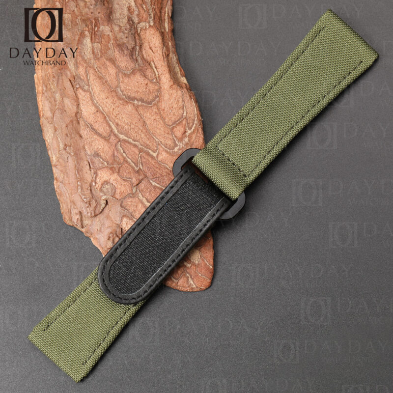 custom green velcro canvas strap for Panerai