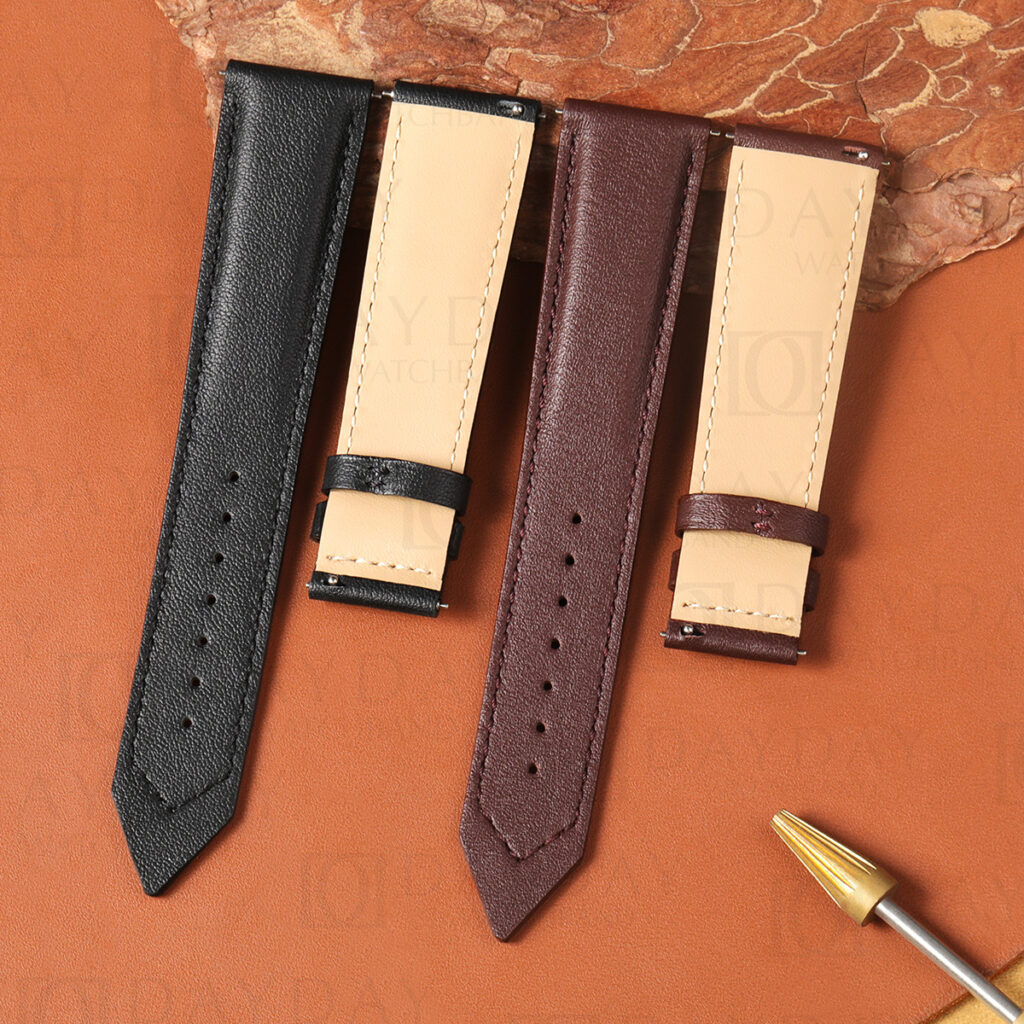 Custom Quick-Release Calfskin Leather Watch Strap for Montblanc Timepieces 2 Bespoke Calfskin leather watch band for Montblanc with Sweat Resistant Lining