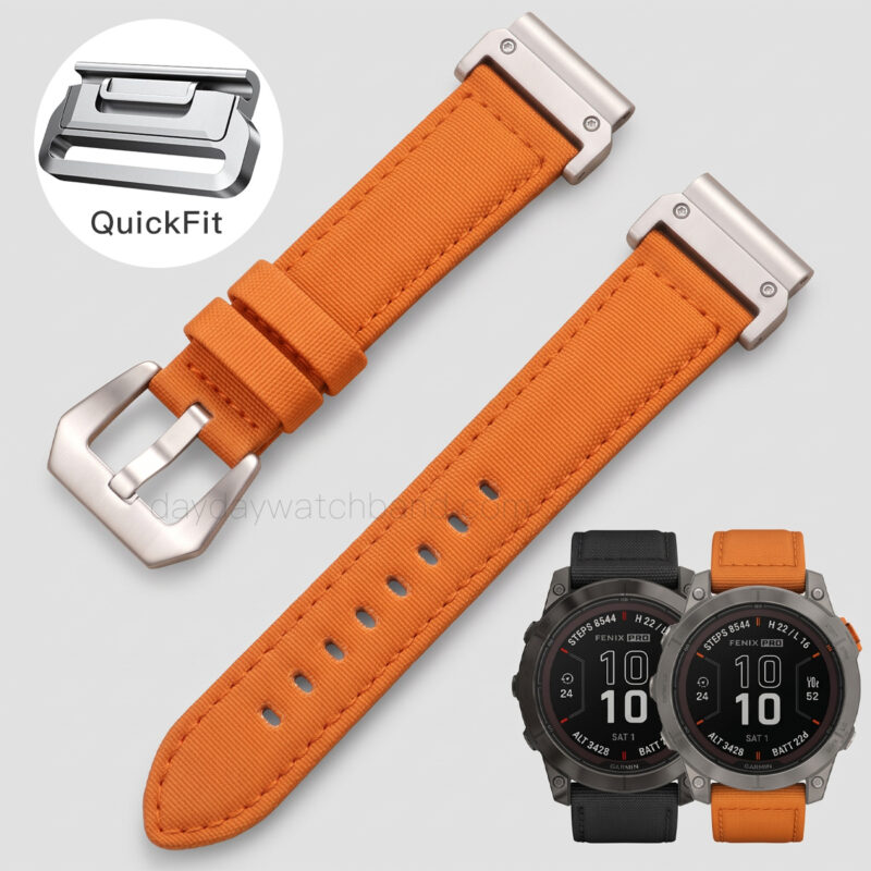 Custom 20mm 22mm 26mm nylon band for Garmin
