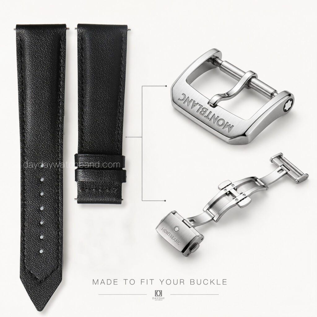 Custom Quick-Release Calfskin Leather Watch Strap for Montblanc Timepieces 5 Custom Calfskin leather watch straps for Montblanc watch