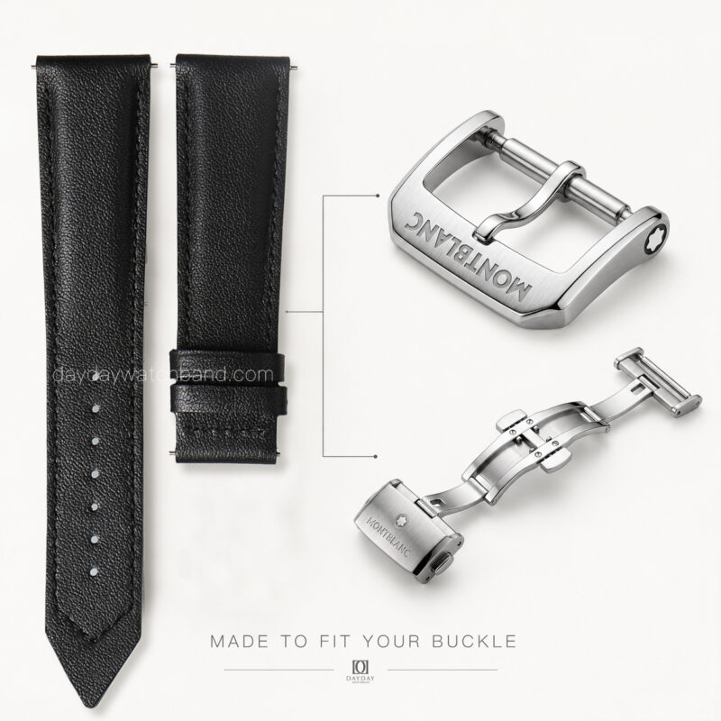 Custom Calfskin leather watch straps for Montblanc watch