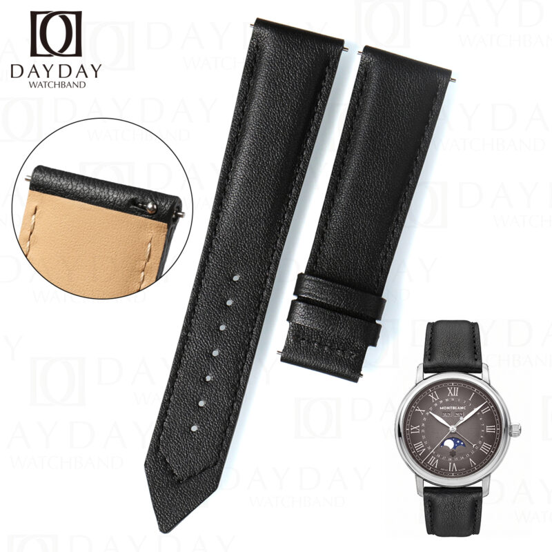 Custom handmade Quick Release Calfskin leather watch strap for Montblanc Star Legacy watch
