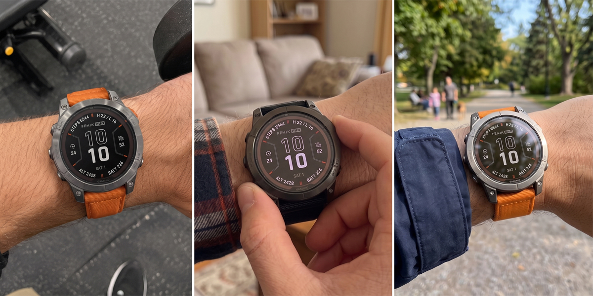 Custom quickfit watch strap for fenix on wrist