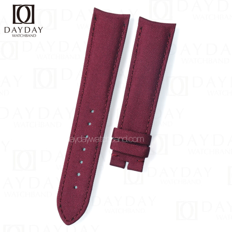 Custom red canvas strap for JLC watch