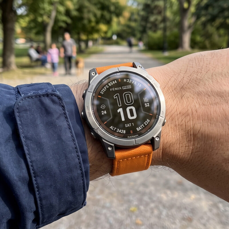 Custom replacement strap for garmin on wrist