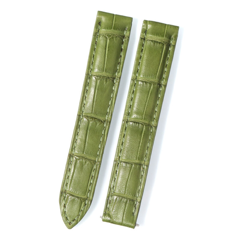 In Stock - 15mm Green Custom Alligator leather strap strap for Cartier Tank Must
