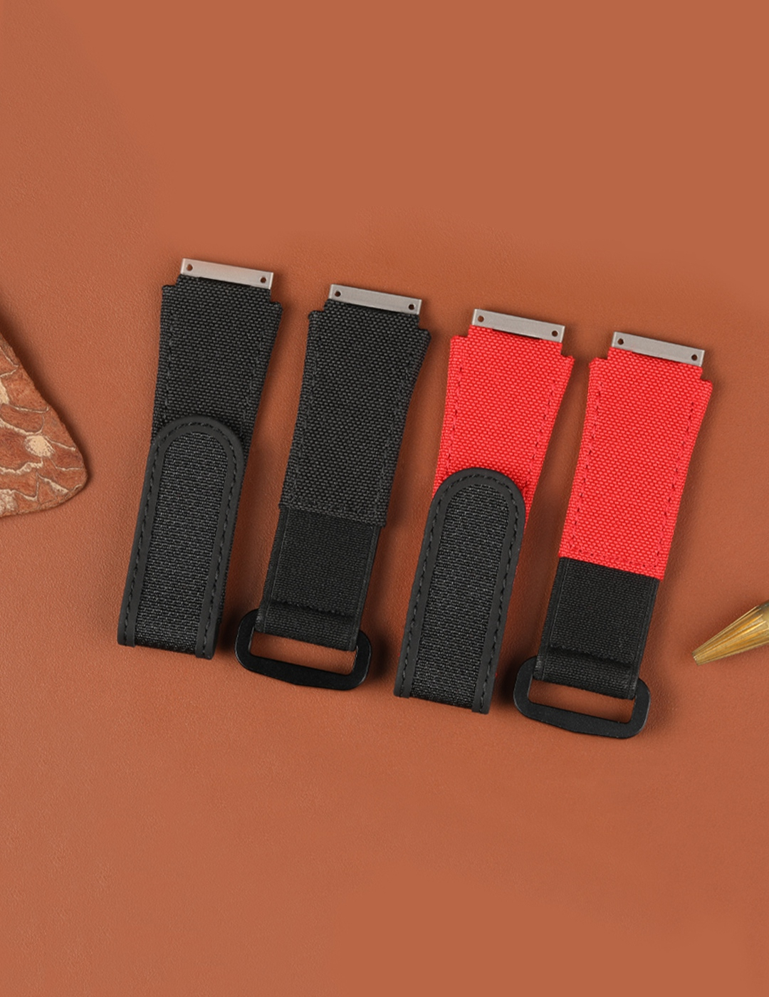 daydaywatchband custom black red canvas nylon velcro watch straps bands replacement fit Richard Mille 035 011 067